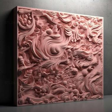 Patterns and decorations stl light pink 2 3d model